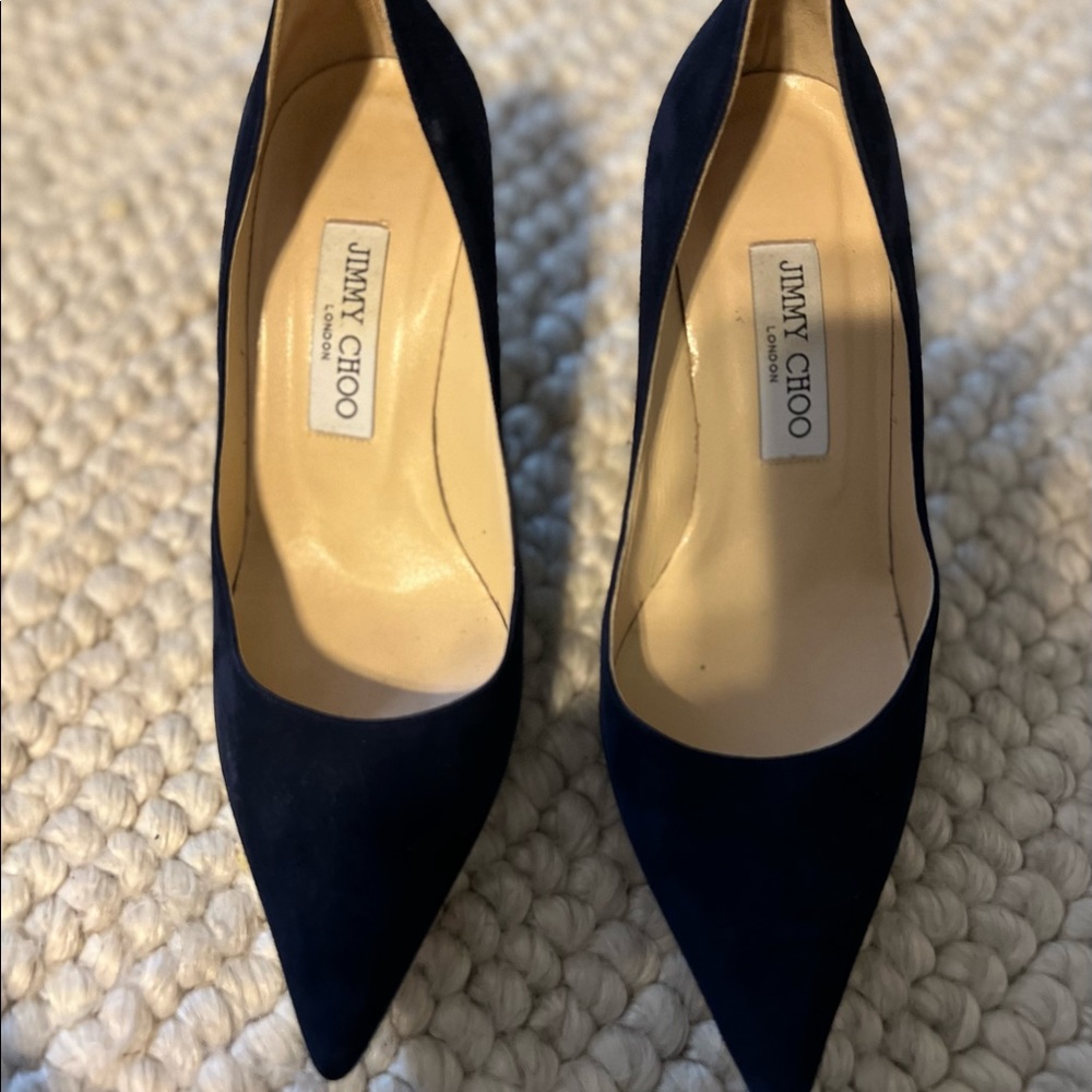 Jimmy Choo Blue Suede Pumps